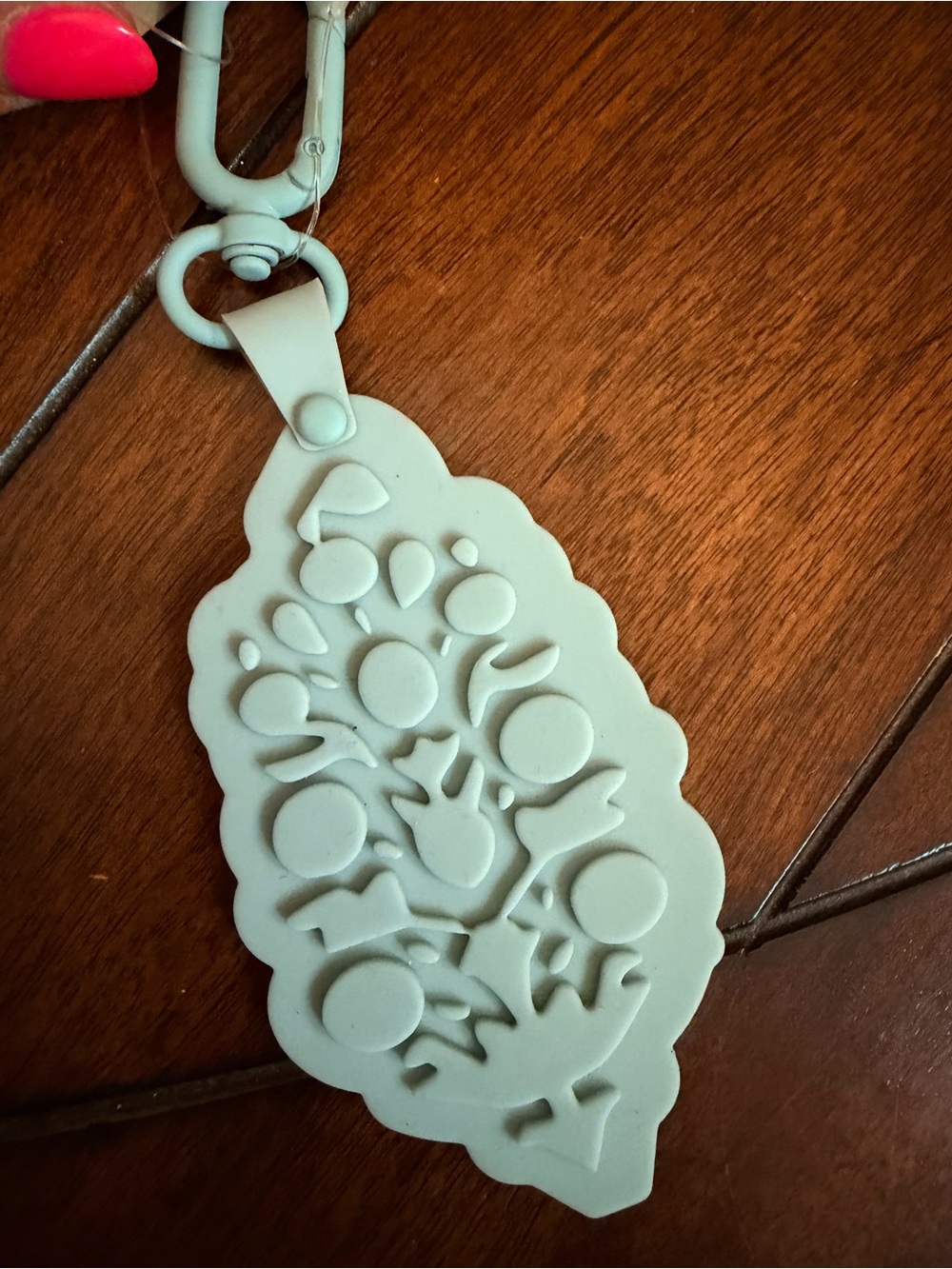 Free People Mint Green Silicone Key & Card Holder Charm